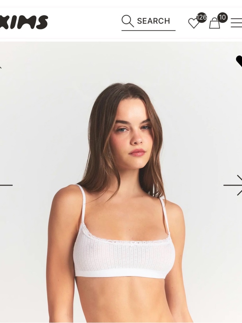 Skims
LIGHTWEIGHT COTTON LOGO PICOT SCOOP BRALETTE